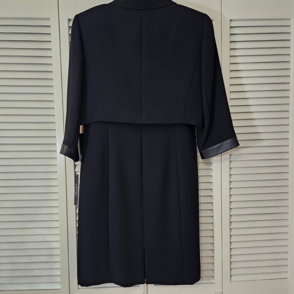 NWT Tahari ArthurSLevine 2pc Dress Suit Set Black Womens 14P Minimalist CorpChic - Picture 5 of 10